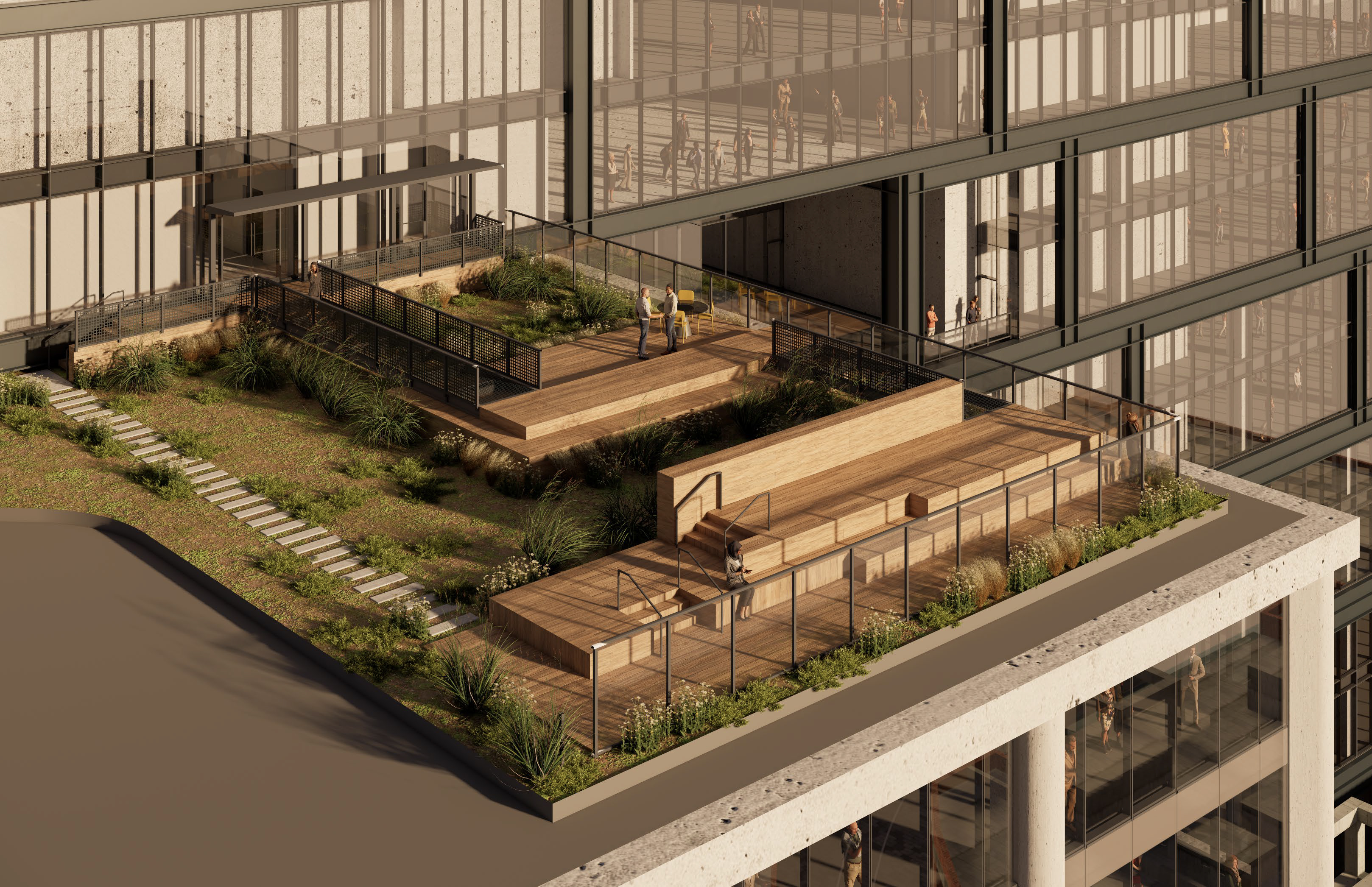 Level 14 terrace with skyline views
